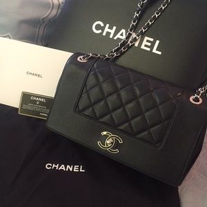 CHANEL MADEMOISELLE VINTAGE FLAPBAG SILVER METAL